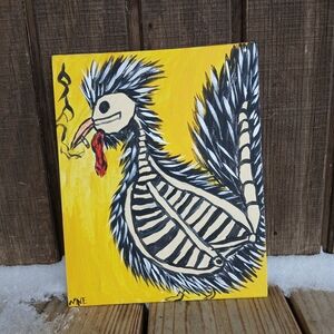 Chicken Skeleton Painting Art